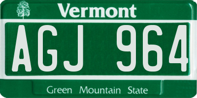 VT license plate AGJ964