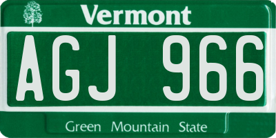 VT license plate AGJ966