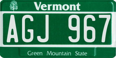VT license plate AGJ967