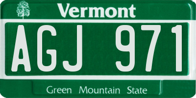 VT license plate AGJ971