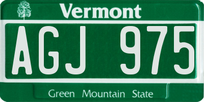 VT license plate AGJ975