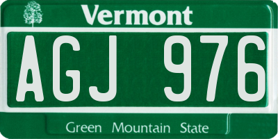 VT license plate AGJ976