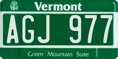 VT license plate AGJ977