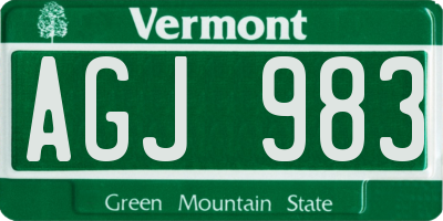 VT license plate AGJ983