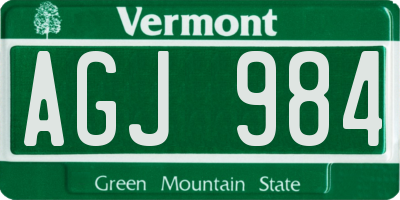 VT license plate AGJ984