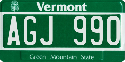 VT license plate AGJ990