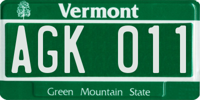 VT license plate AGK011