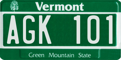 VT license plate AGK101