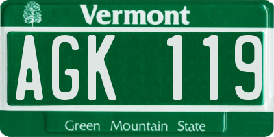 VT license plate AGK119