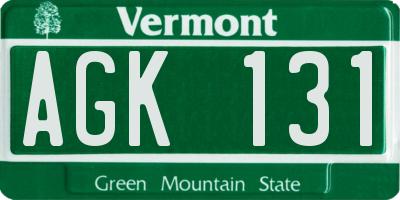 VT license plate AGK131