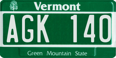 VT license plate AGK140