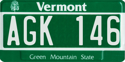 VT license plate AGK146
