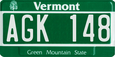VT license plate AGK148
