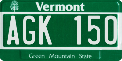 VT license plate AGK150