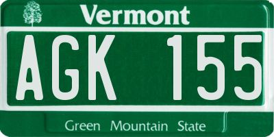 VT license plate AGK155