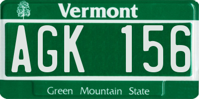 VT license plate AGK156
