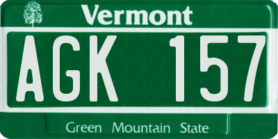 VT license plate AGK157