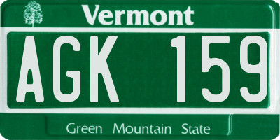 VT license plate AGK159