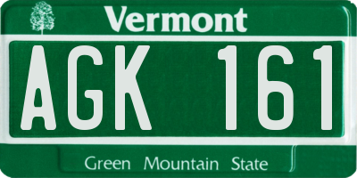 VT license plate AGK161