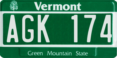 VT license plate AGK174