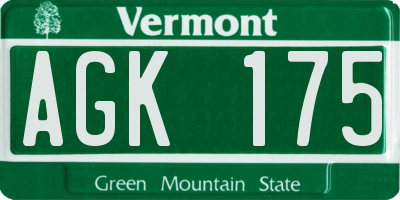 VT license plate AGK175