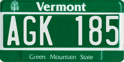 VT license plate AGK185