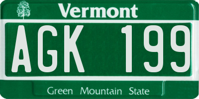 VT license plate AGK199