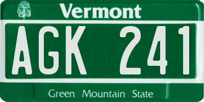 VT license plate AGK241