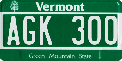 VT license plate AGK300
