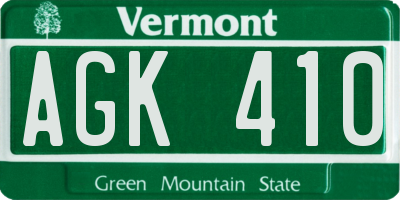 VT license plate AGK410