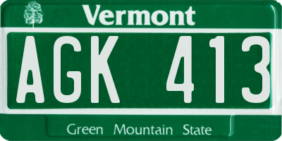 VT license plate AGK413