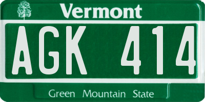 VT license plate AGK414