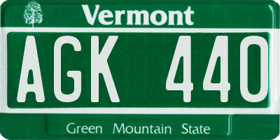 VT license plate AGK440