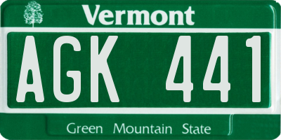 VT license plate AGK441