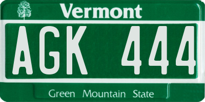 VT license plate AGK444