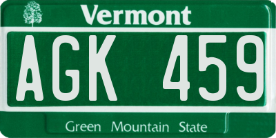 VT license plate AGK459