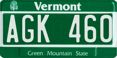VT license plate AGK460