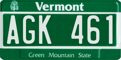VT license plate AGK461