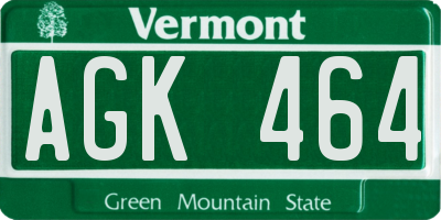 VT license plate AGK464