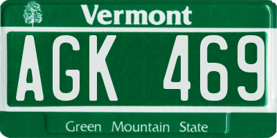 VT license plate AGK469