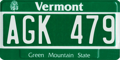 VT license plate AGK479
