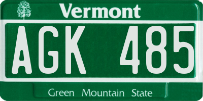 VT license plate AGK485