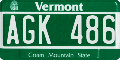 VT license plate AGK486