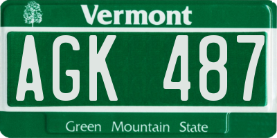 VT license plate AGK487