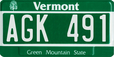 VT license plate AGK491