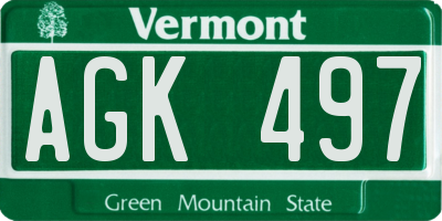 VT license plate AGK497