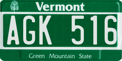 VT license plate AGK516