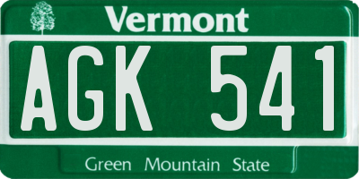 VT license plate AGK541