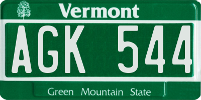 VT license plate AGK544
