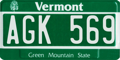 VT license plate AGK569